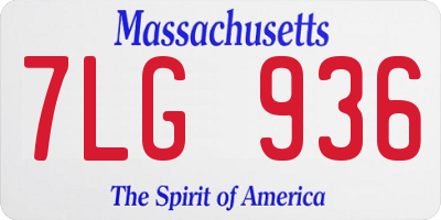 MA license plate 7LG936