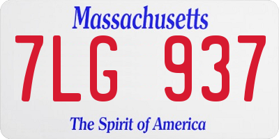 MA license plate 7LG937