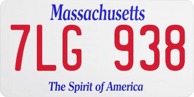 MA license plate 7LG938