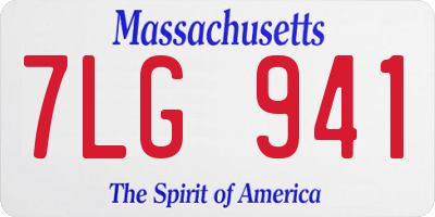 MA license plate 7LG941