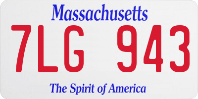 MA license plate 7LG943