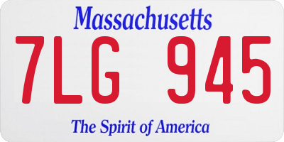 MA license plate 7LG945