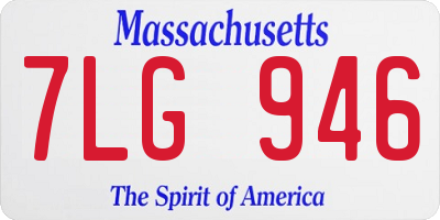 MA license plate 7LG946