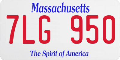 MA license plate 7LG950