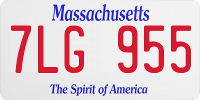 MA license plate 7LG955