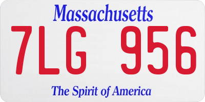 MA license plate 7LG956