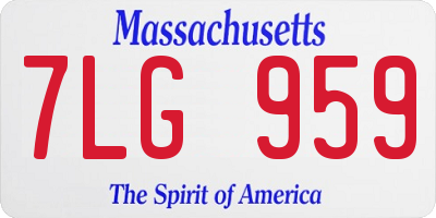 MA license plate 7LG959