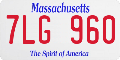 MA license plate 7LG960