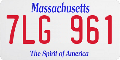 MA license plate 7LG961