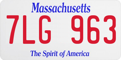 MA license plate 7LG963