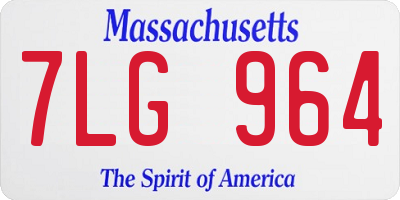 MA license plate 7LG964