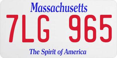 MA license plate 7LG965