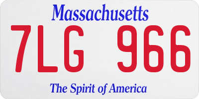 MA license plate 7LG966