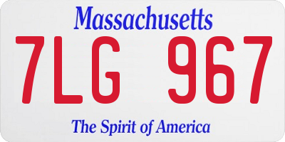 MA license plate 7LG967