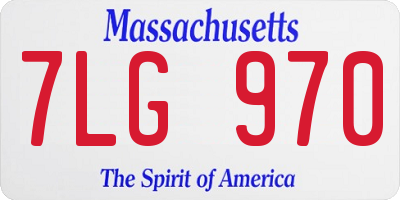 MA license plate 7LG970
