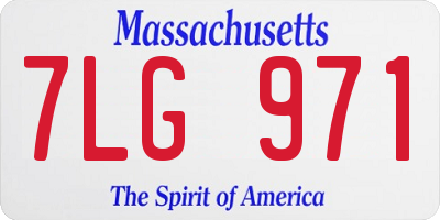 MA license plate 7LG971