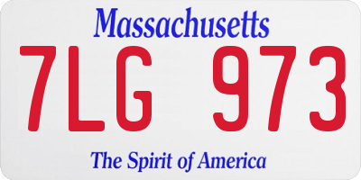 MA license plate 7LG973
