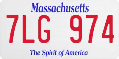 MA license plate 7LG974