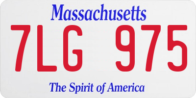 MA license plate 7LG975