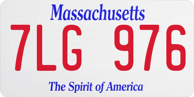 MA license plate 7LG976