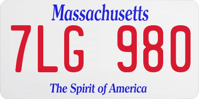 MA license plate 7LG980