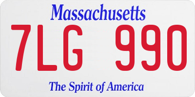 MA license plate 7LG990