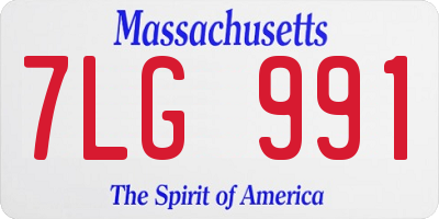 MA license plate 7LG991