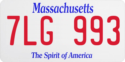 MA license plate 7LG993
