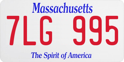 MA license plate 7LG995