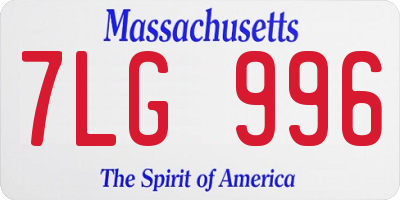 MA license plate 7LG996