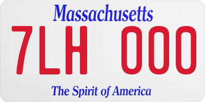 MA license plate 7LH000