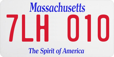 MA license plate 7LH010