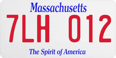 MA license plate 7LH012