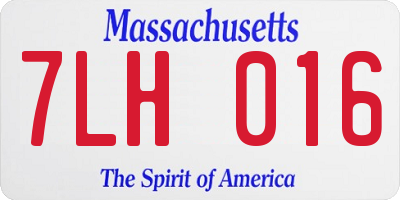 MA license plate 7LH016
