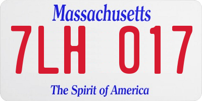MA license plate 7LH017