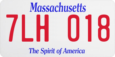 MA license plate 7LH018