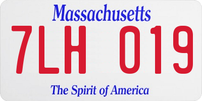 MA license plate 7LH019