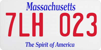 MA license plate 7LH023