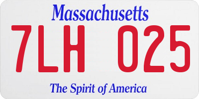 MA license plate 7LH025