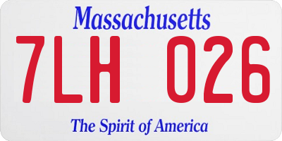 MA license plate 7LH026