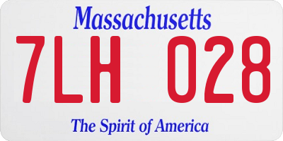 MA license plate 7LH028