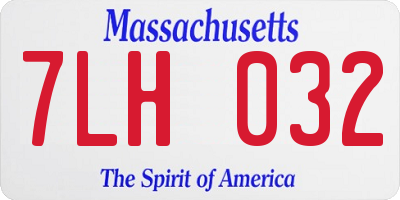 MA license plate 7LH032