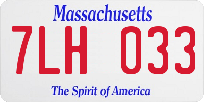 MA license plate 7LH033