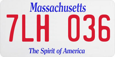MA license plate 7LH036