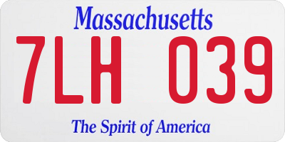 MA license plate 7LH039