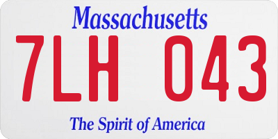MA license plate 7LH043