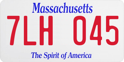 MA license plate 7LH045