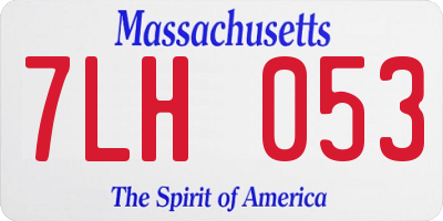 MA license plate 7LH053