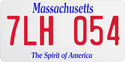 MA license plate 7LH054