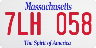 MA license plate 7LH058